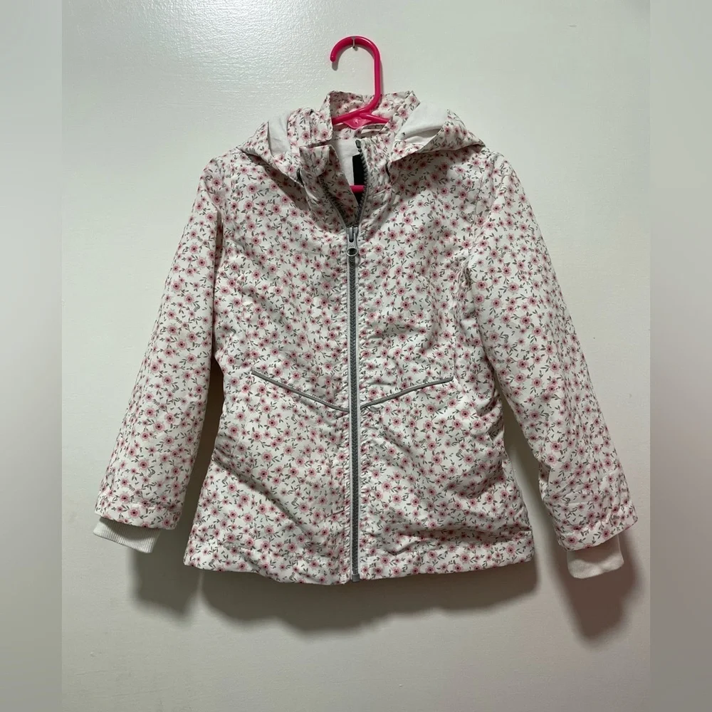 Floral Kids rain Jacket with removable hood